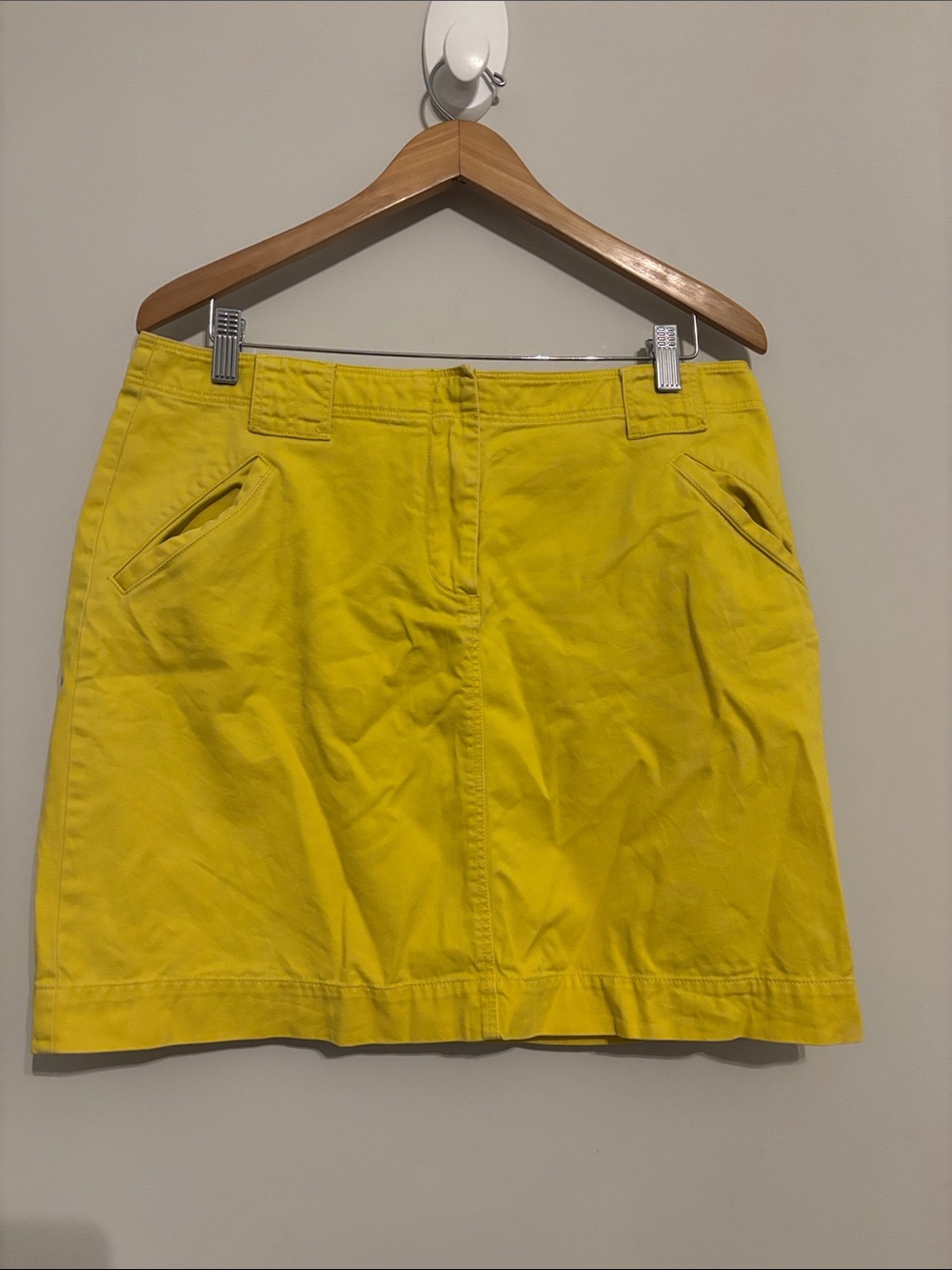 J. Crew Yellow 100% Cotton Mini Skirt Sz 12 EUC